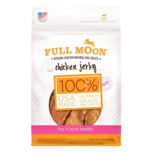 Full Moon Kitchen Crafted Natural Dog Treats Chicken Jerkey -- 12 oz