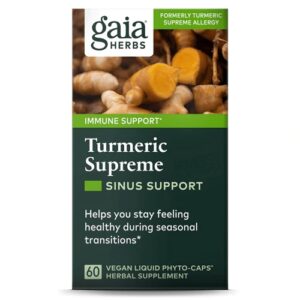 Gaia Herbs Turmeric Supreme Sinus Support -- 60 Vegan Liquid Phyto Caps®