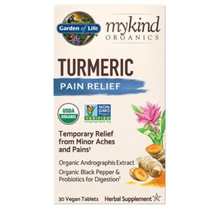 Garden of Life mykind Organics Turmeric Pain Relief Herbal Supplement -- 30 Vegan Tablets