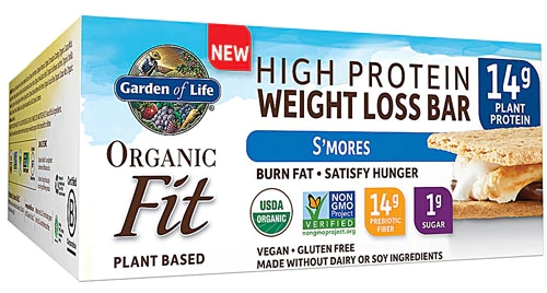 Garden of Life Organic Fit High Protein Weight Loss Bar S'Mores -- 12 Bars