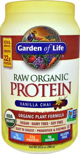 Garden of Life RAW Organic Protein Plant Formula Vanilla Chai -- 20.5 oz