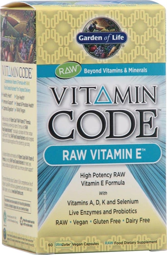 Garden of Life Vitamin Code® RAW Vitamin E™ -- 60 Vegetarian Capsules