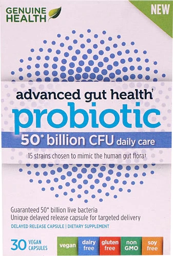Comprar Genuine Health Advanced Gut Probiotic Daily Care -- 50 billion CFU - 30 Vegan Capsules