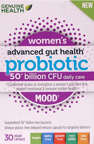 Comprar Genuine Health Women's Advanced Gut Health Probiotic Mood -- 50 billion CFU - 30 Vegan Capsules