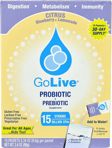 Comprar GoLive Probiotic & Prebiotic Citrus Blueberry-Lemonade -- 10 Packets