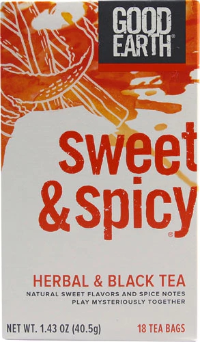Good Earth Herbal & Black Tea Blend Original Sweet And Spicy -- 18 Tea Bags