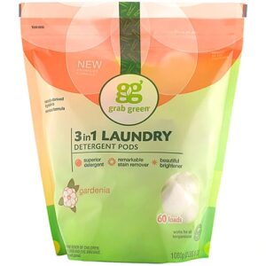 GrabGreen 3-in-1 Laundry Detergent Pods Gardenia -- 60 Pods