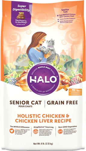 Comprar Halo Holistic Grain Free For Senior Cats Chicken and Chicken Liver Recipe -- 6 lbs