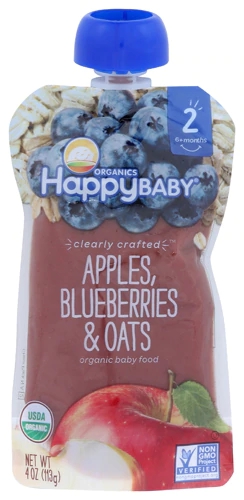 Comprar Happy Baby Clearly Crafted Stage 2 Organic Baby Food Apples Blueberries & Oats -- 4 oz
