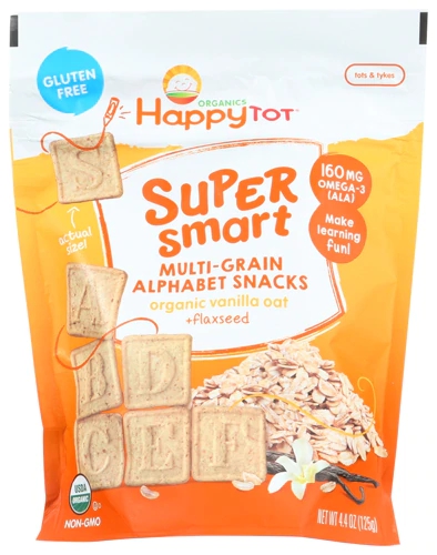 Comprar Happy Baby Organics Happy Tot® Super Smart Multi-Grain Alphabet Snacks Organic Vanilla Oat plus Flaxseed -- 4.4 oz