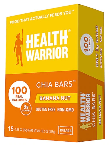 Health Warrior Chia Bars Gluten Free Vegan Banana Nut -- 15 Bars