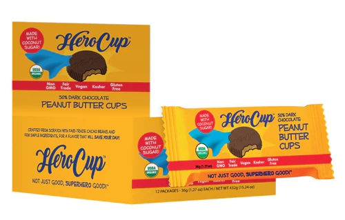 Comprar Hero Cup 50% Dark Chocolate Coconut Sugar Peanut Butter Cups -- 12 Pack