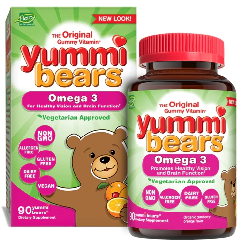 Comprar Hero Nutritionals Yummi Bears Omega 3 with Chia Seed Natural Fruit -- 90 Gummies