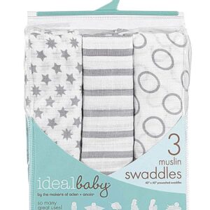 Ideal Baby By The Makers of Aden + Anais Muslin Swaddles Pint Size -- 3 Pack