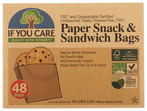Comprar If You Care Paper Sandwich and Snack Bags -- 48 Bags