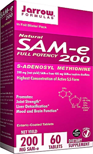 Jarrow Formulas Natural SAM-e 200 Full Potency -- 200 mg - 60 Tablets