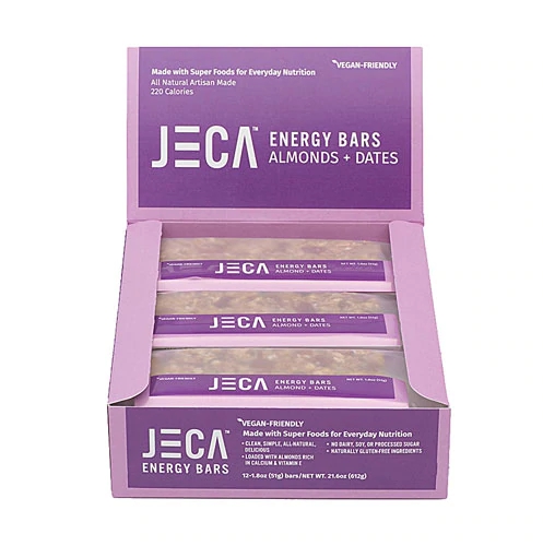 Jeca Energy Bars Almonds + Dates -- 12 Bars
