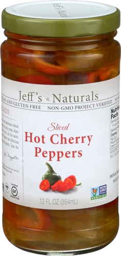 Comprar Jeff's Naturals Sliced Hot Cherry Peppers -- 12 oz