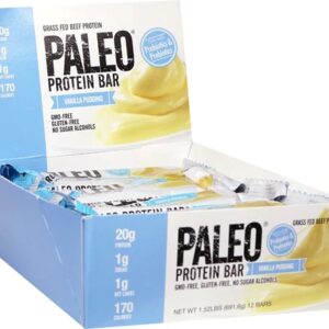 Julian Bakery Grass Fed Beef Paleo® Protein Bar Vanilla Pudding -- 12 Bars