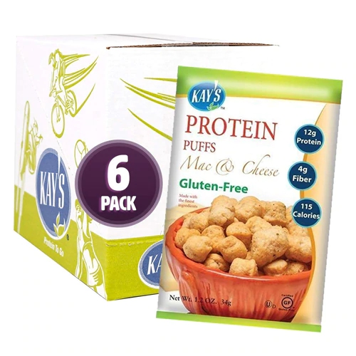 Kay's Naturals Protein Puffs Gluten Free Mac and Cheese -- 6 Bags