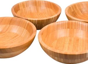 Lipper Bamboo Salad Bowls Small 4-Piece Set -- 4 Bowls