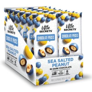 Little Secrets LLC Candy Coated Dark Chocolate Candies Sea Salted Peanut -- 12 Packs