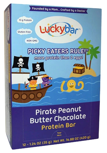 Comprar Luckybar Protein 13G Kids Bars Gluten Free Pirate Peanut Butter Chocolate -- 12 Bars