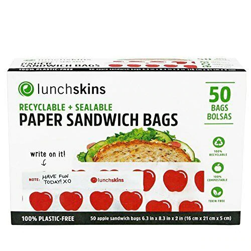 Comprar Lunchskins Recyclable + Sealable Paper Sandwich Bags - Red Apple -- 50 Bags