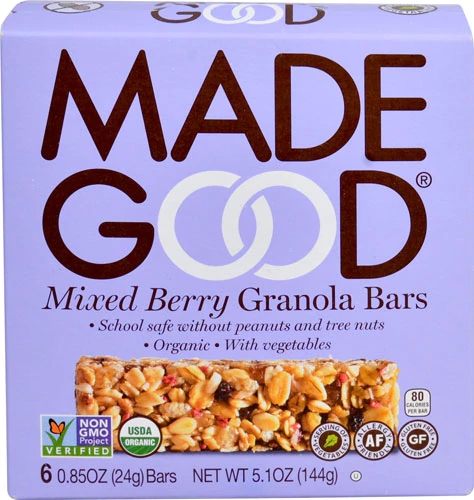 Comprar MadeGood Organic Granola Bars Gluten Free Mixed Berry -- 6 Bars