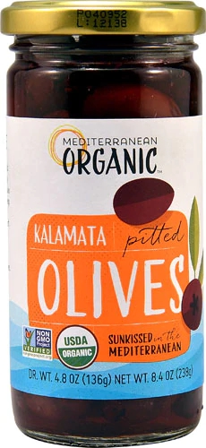 Mediterranean Organic Pitted Kalamata Olives Sunkissed Mediterranean -- 8.4 oz