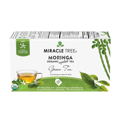Comprar Miracle Tree Organic Moringa Tea Green Tea -- 25 Tea Bags
