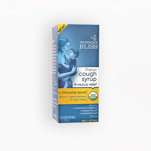Mommy's Bliss Organic Cough Syrup & Mucus Relief + Immunity Boost Liquid Kids 1-12 Years -- 8 fl oz