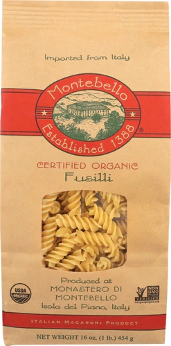 Comprar Montebello Organic Pasta Fusilli -- 16 oz