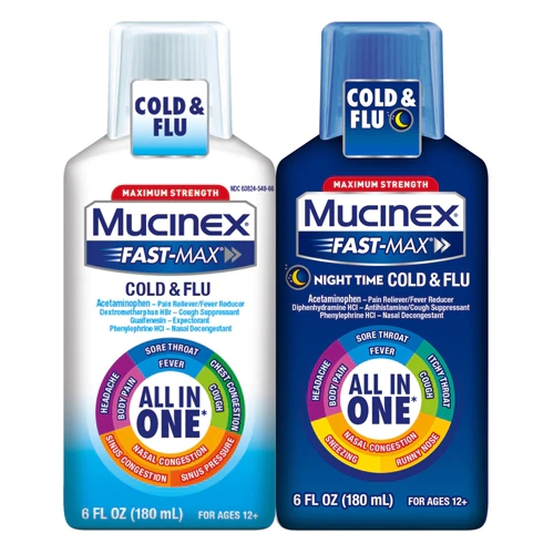 Mucinex Fast-Max Adult Day and Night Liquid -- 12 fl oz Each / Pack of 2