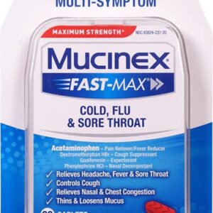 Mucinex Fast-Max® Cold, Flu & Sore Throat - Maximum Strength -- 20 Caplets