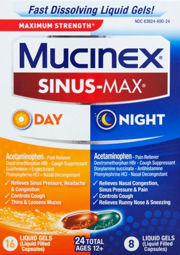 Comprar Mucinex Sinus-Max® Day & Night -- 24 /24 Liquid Gels