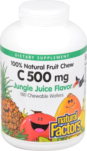 Comprar Natural Factors 100% Natural Fruit Chew C Jungle Juice -- 500 mg - 180 Chewable Wafers