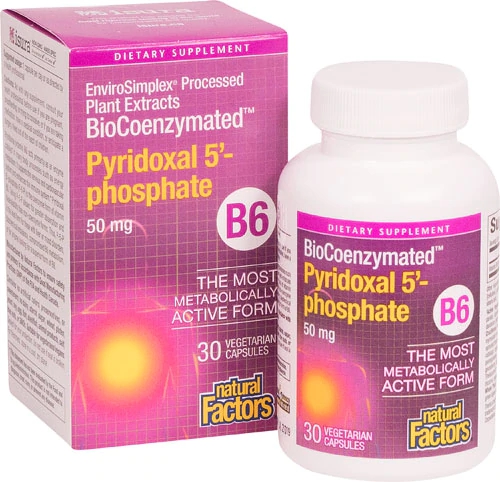 Natural Factors BioCoenzymated™ Pyridoxal 5'-phosphate -- 50 mg - 30 Vegetarian Capsules