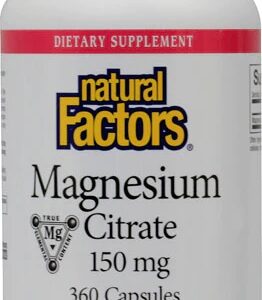 Natural Factors Magnesium Citrate -- 150 mg - 360 Capsules