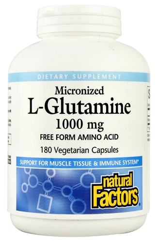 Comprar Natural Factors Micronized L-Glutamine -- 1000 mg - 180 Vegetarian Capsules