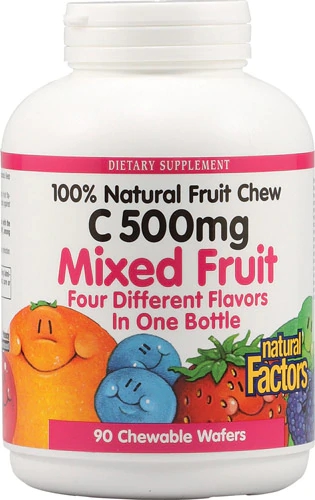 Comprar Natural Factors 100% Natural Fruit Chew C Mixed Fruit -- 500 mg - 90 Chewable Wafers