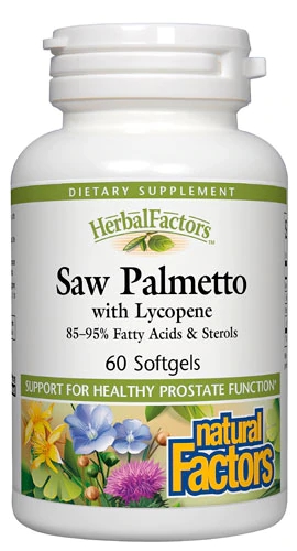 Natural Factors Saw Palmetto with Lycopene -- 160 mg - 60 Softgels
