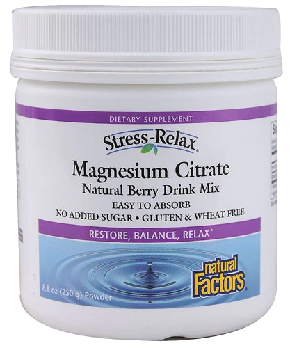 Comprar Natural Factors Stress Relax® Magnesium Citrate Drink Mix Natural Berry -- 8.8 oz