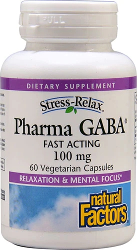 Natural Factors Stress-Relax® Pharma GABA™ -- 100 mg - 60 Vegetarian Capsules