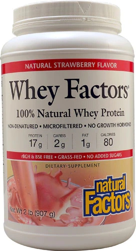 Comprar Natural Factors Whey Factors® Natural Strawberry -- 2 lbs