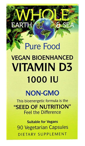Comprar Natural Factors Whole Earth & Sea® Vegan Bioenhanced Vitamin D3 -- 1000 IU - 90 Vegetarian Capsules