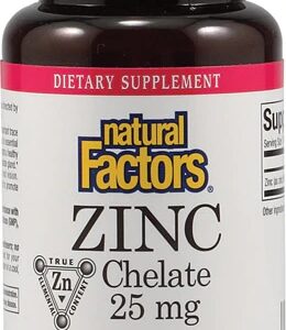 Natural Factors Zinc Chelate -- 25 mg - 90 Tablets