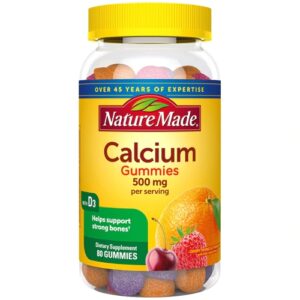 Nature Made Calcium Adult Gummies Cherry, Orange & Strawberry -- 80 Gummies