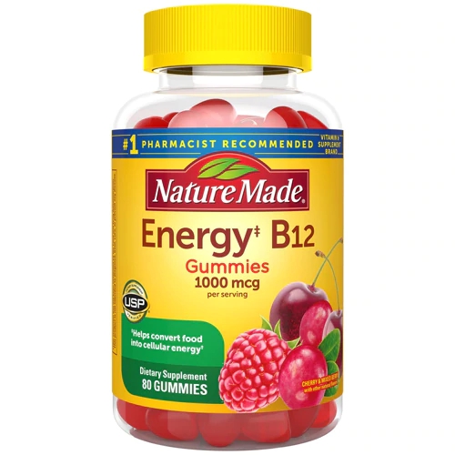 Nature Made Energy B-12 Adult Gummies Cherry & Wild Berries -- 80 Gummies