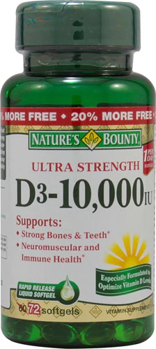 Comprar Nature's Bounty D3 Ultra Strength -- 10000 IU - 72 Softgels